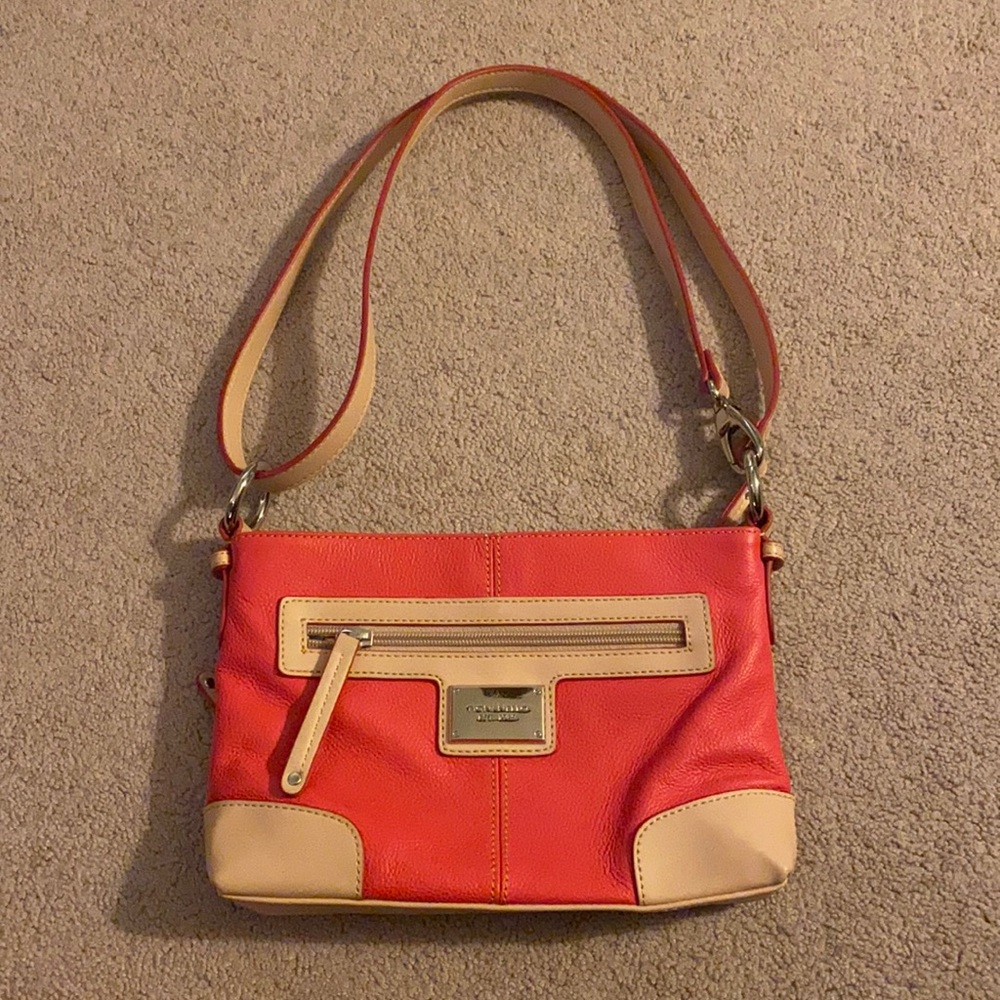 Tignanello Pink and Tan Clutch